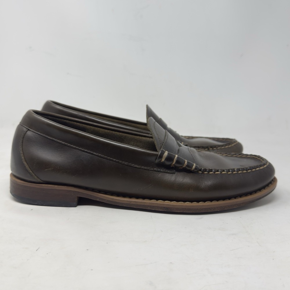 GH Bass Weejuns Larson Penny Loafers Mens 8.5 D Brown Leather Beefroll Shoes